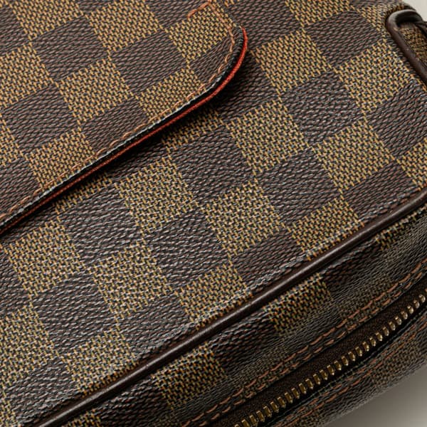 Pre-owned Louis Vuitton Damier Ebene Olav PM Brown