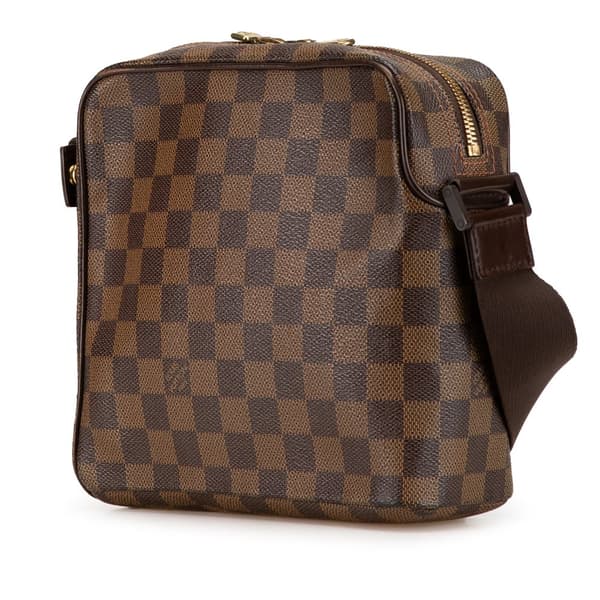 Pre-owned Louis Vuitton Damier Ebene Olav PM Brown