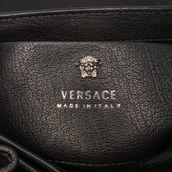 Pre-owned Versace Mini Goatskin Stardust Crossbody Black