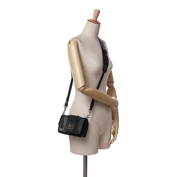 Pre-owned Versace Mini Goatskin Stardust Crossbody Black
