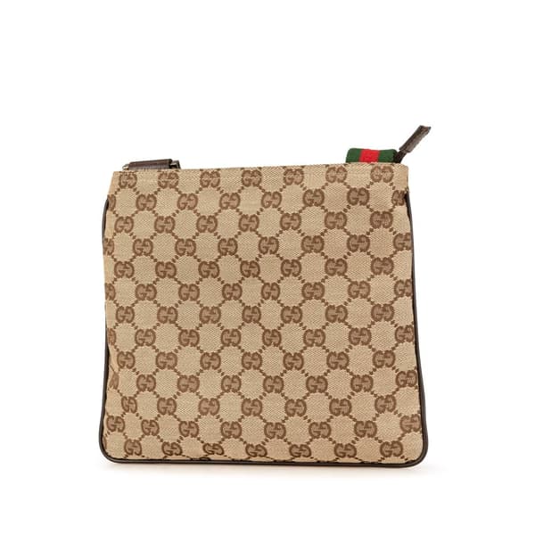Pre-owned Gucci GG Canvas Web Crossbody Brown