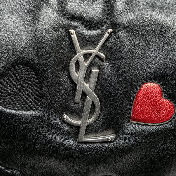 Pre-owned Saint Laurent Leather Heart Lou Camera Bag Black