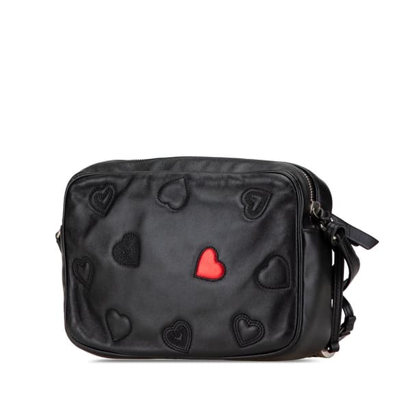 Pre-owned Saint Laurent Leather Heart Lou Camera Bag Black