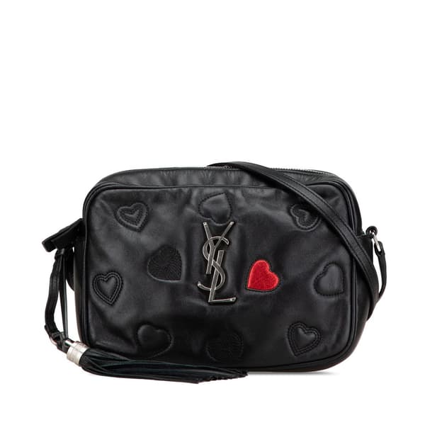 Pre-owned Saint Laurent Leather Heart Lou Camera Bag Black