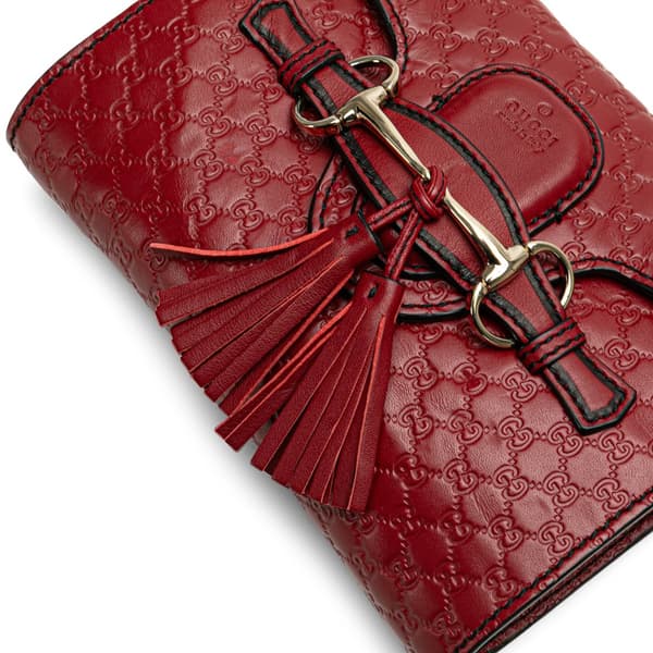 Pre-owned Gucci Mini Microguccissima Emily Crossbody Red