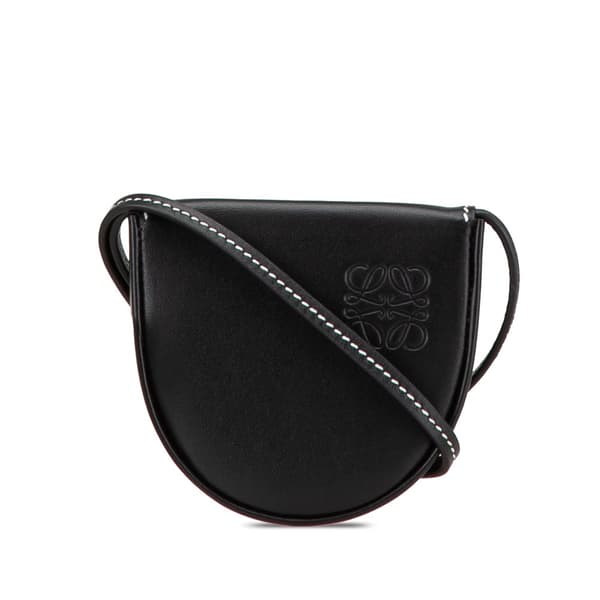 Pre-owned LOEWE Mini Soft Calfskin Heel Pouch Black