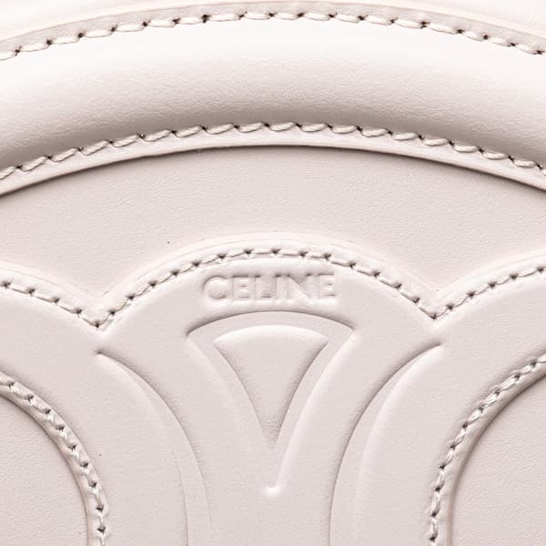 Pre-owned Celine Small Calfskin Cuir Triomphe Oval Crossbody Pink