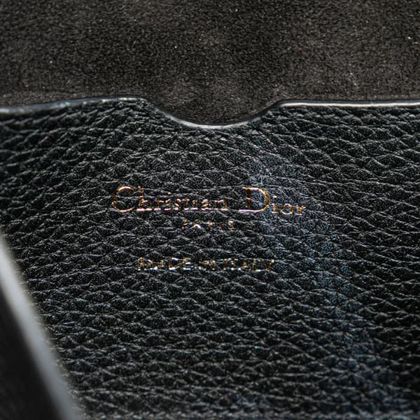 Pre-owned Dior Large Grained Calfskin Bobby Crossbody Black