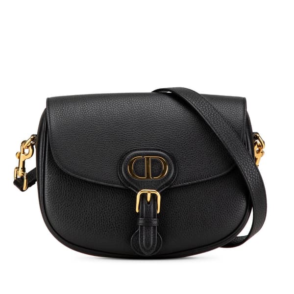 Pre-owned Dior Large Grained Calfskin Bobby Crossbody Black