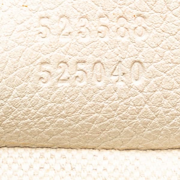 Pre-owned Gucci Leather Logo Half Moon Crossbody White