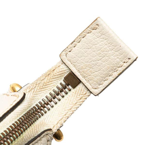Pre-owned Gucci Leather Logo Half Moon Crossbody White