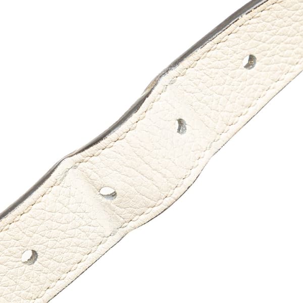 Pre-owned Gucci Leather Logo Half Moon Crossbody White