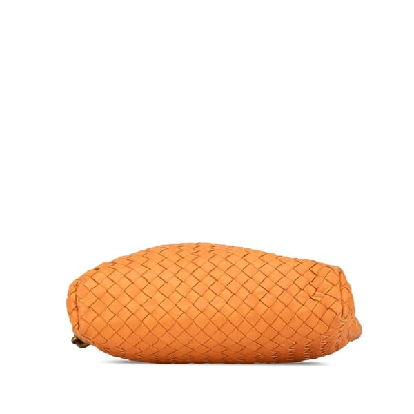 Pre-owned Bottega Veneta Leather Intrecciato Crossbody Orange