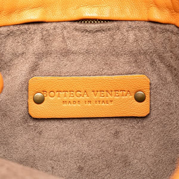 Pre-owned Bottega Veneta Leather Intrecciato Crossbody Orange