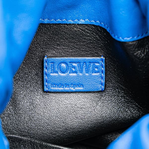 Pre-owned LOEWE Small Satin Flamenco Knot Blue