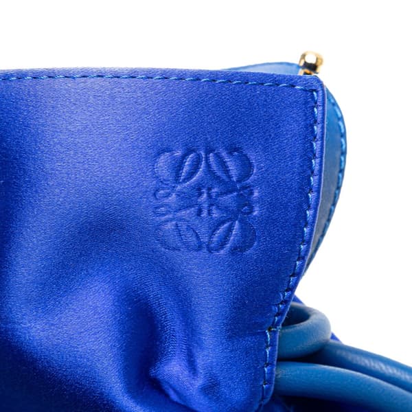 Pre-owned LOEWE Small Satin Flamenco Knot Blue