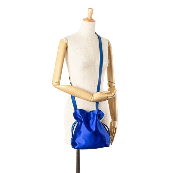 Pre-owned LOEWE Small Satin Flamenco Knot Blue