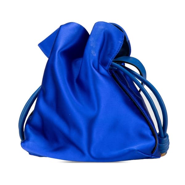 Pre-owned LOEWE Small Satin Flamenco Knot Blue