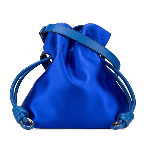 Pre-owned LOEWE Small Satin Flamenco Knot Blue