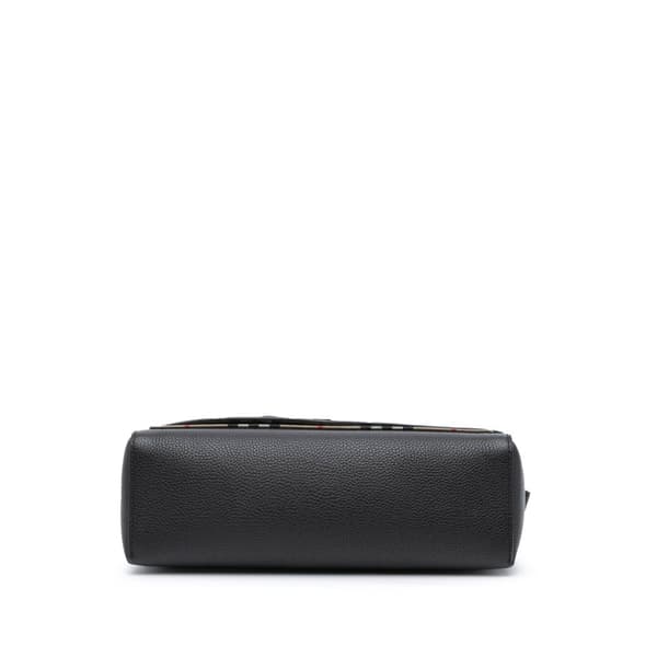 Pre-owned Burberry House Check Canvas and Leather Note Crossbody Black