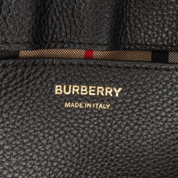 Pre-owned Burberry House Check Canvas and Leather Note Crossbody Black