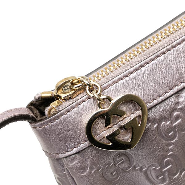 Pre-owned Gucci Small Metallic Guccissima Lovely Crossbody Purple