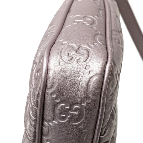 Pre-owned Gucci Small Metallic Guccissima Lovely Crossbody Purple