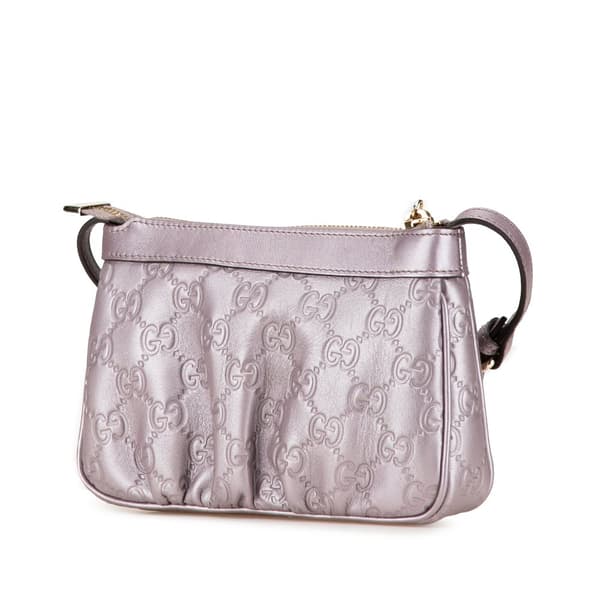 Pre-owned Gucci Small Metallic Guccissima Lovely Crossbody Purple