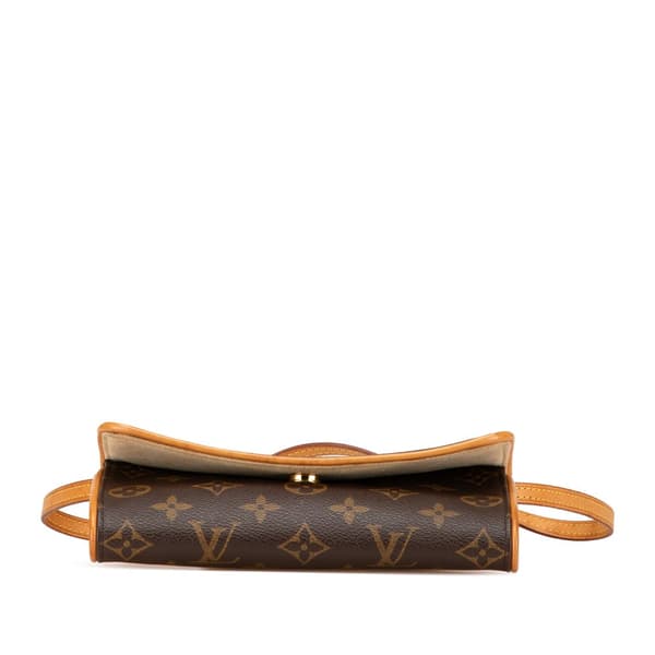 Pre-owned Louis Vuitton Monogram Pochette Twin PM Brown