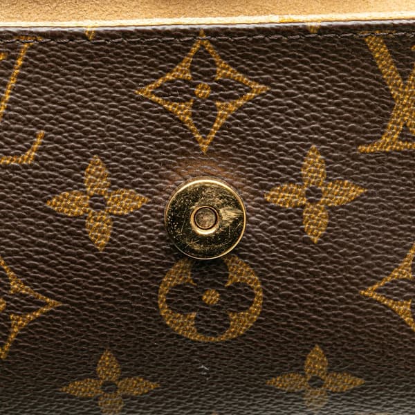 Pre-owned Louis Vuitton Monogram Pochette Twin PM Brown