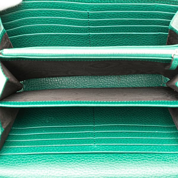 Pre-owned Gucci Mini Leather Dionysus Wallet on Chain Green