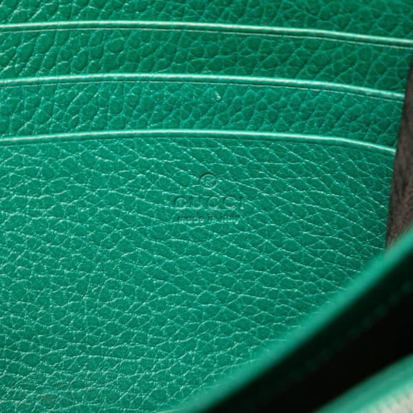 Pre-owned Gucci Mini Leather Dionysus Wallet on Chain Green