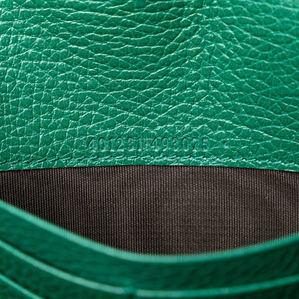 Pre-owned Gucci Mini Leather Dionysus Wallet on Chain Green