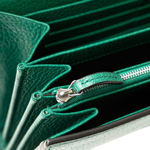Pre-owned Gucci Mini Leather Dionysus Wallet on Chain Green