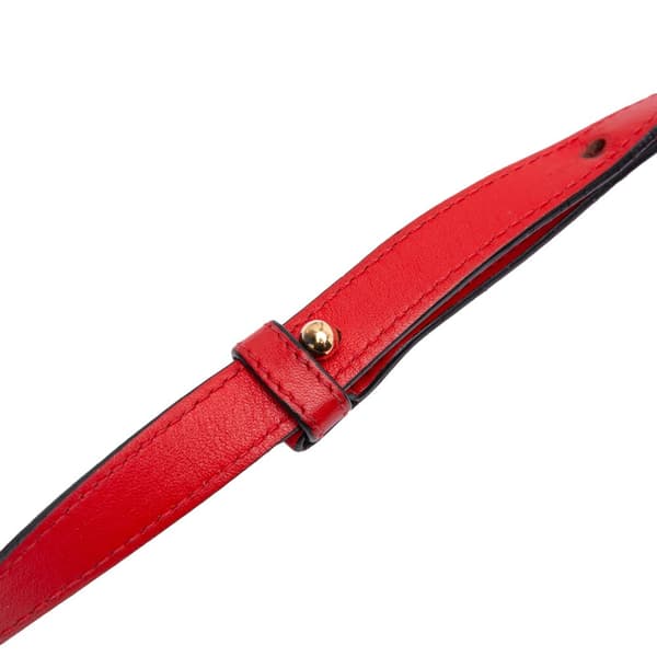 Pre-owned LOEWE Mini Anagram Embossed Leather Repeat T Crossbody Red