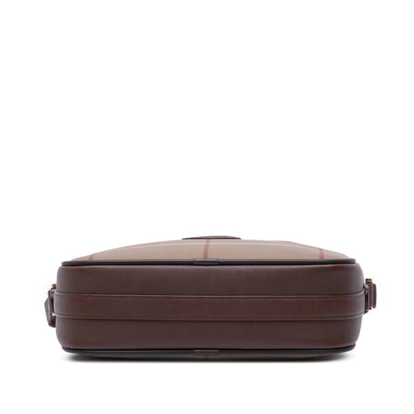 Pre-owned Burberry Vintage Check Canvas Crossbody Brown