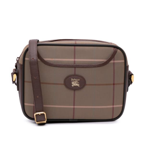 Pre-owned Burberry Vintage Check Canvas Crossbody Brown