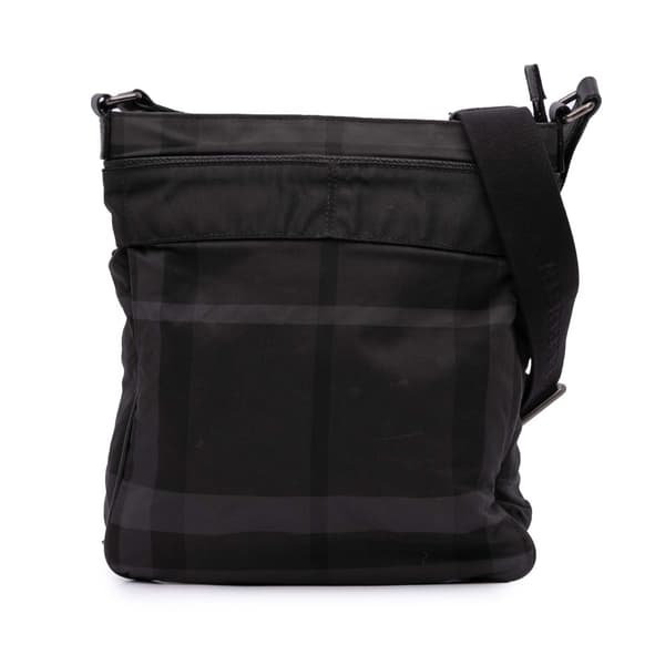 Pre-owned Burberry Smoke Check Nylon Crossbody Gray