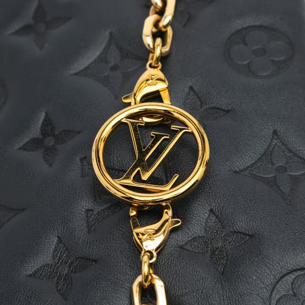 Pre-owned Louis Vuitton Monogram Embossed Pochette Coussin Black