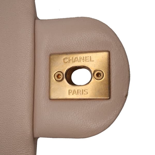 Pre-owned Chanel Quilted Lambskin Chaine Lettre Square Flap Brown