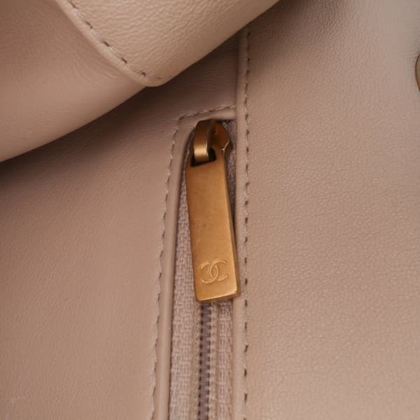 Pre-owned Chanel Quilted Lambskin Chaine Lettre Square Flap Brown