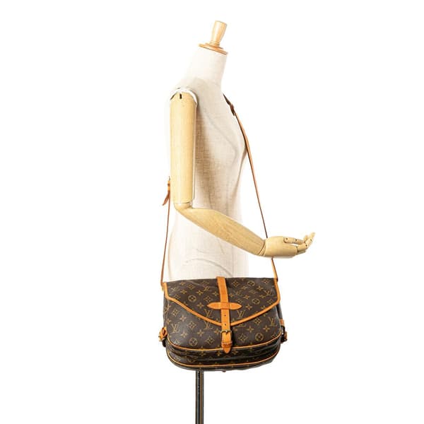 Pre-owned Louis Vuitton Monogram Saumur 30 Brown