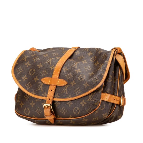 Pre-owned Louis Vuitton Monogram Saumur 30 Brown