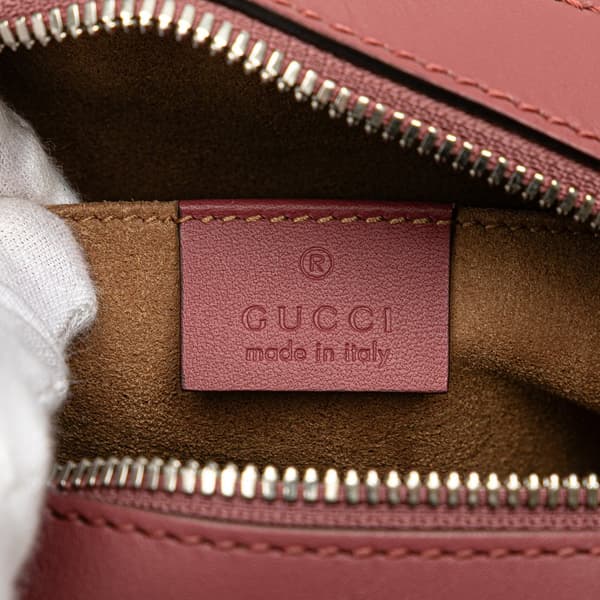 Pre-owned Gucci Mini GG Supreme Blooms Chain Crossbody Brown