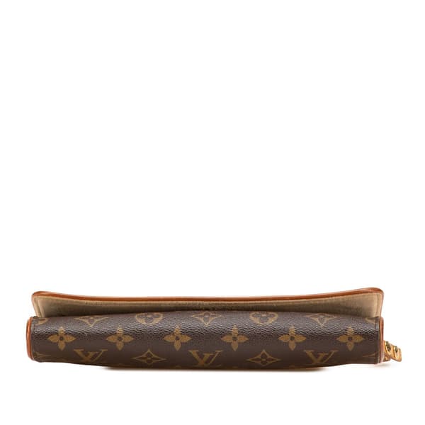 Pre-owned Louis Vuitton Monogram Pochette Twin GM Brown