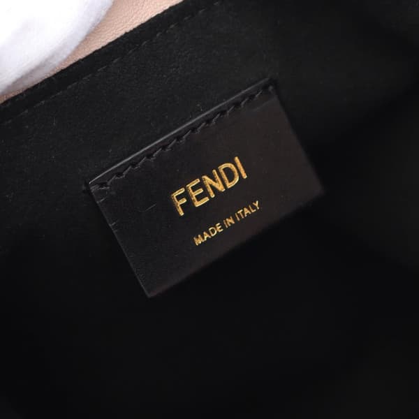 Pre-owned Fendi Small Leather Logo Drawstring Crossbody Pink
