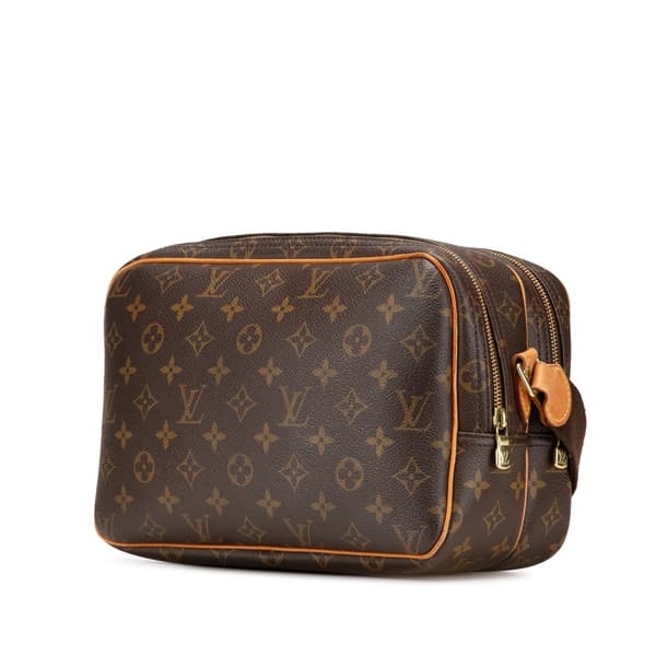Pre-owned Louis Vuitton Monogram Reporter PM Brown