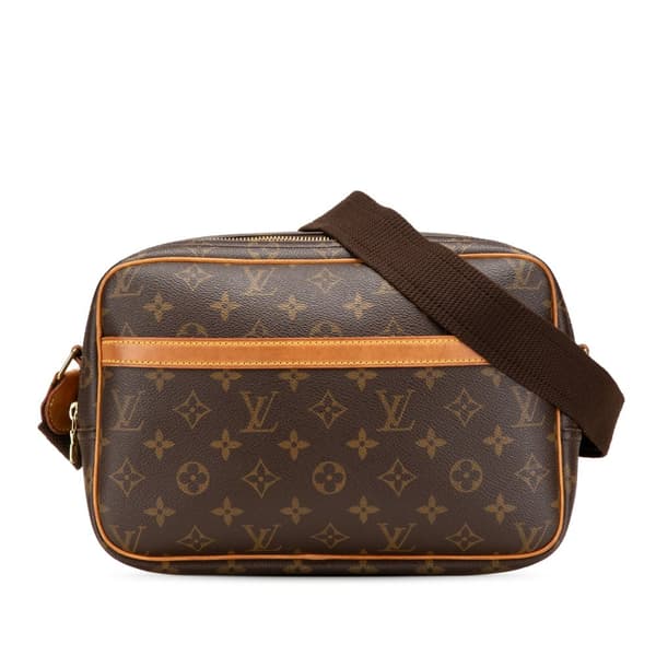 Pre-owned Louis Vuitton Monogram Reporter PM Brown