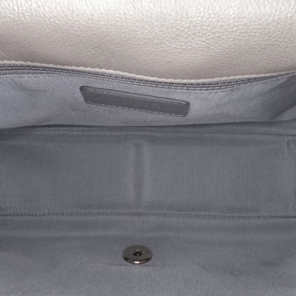 Pre-owned Chanel Medium Chevron Calfskin Stud Wars Flap Silver