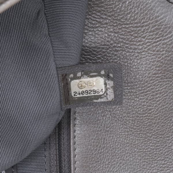 Pre-owned Chanel Medium Chevron Calfskin Stud Wars Flap Silver